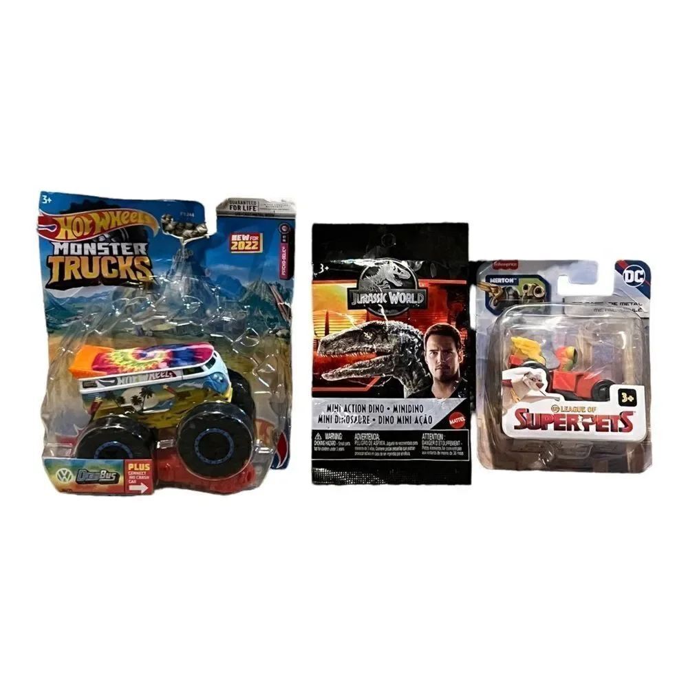 Monster Truck Jurassic World Dino Super Pets Merton Car Lot of 3 Toys New